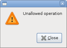 Warning message dialog