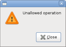 Warning message dialog