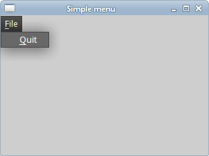 Simple menu