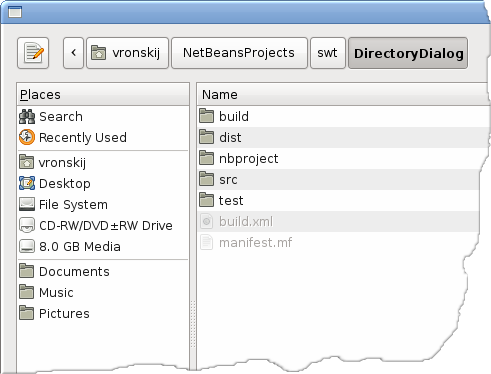 Directory dialog