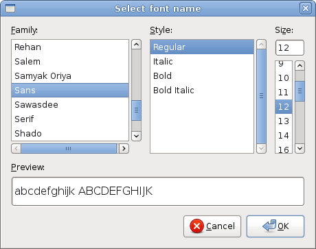 FontSelectionDialog