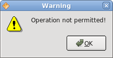 Warning message dialog