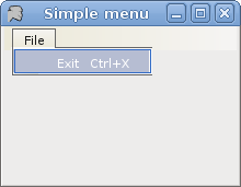 Simple menu