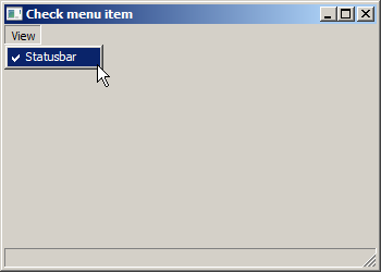 A check menu item