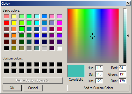 Color dialog box