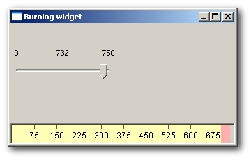 Burning widget on Windows