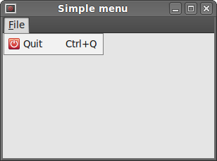 A simple menu example