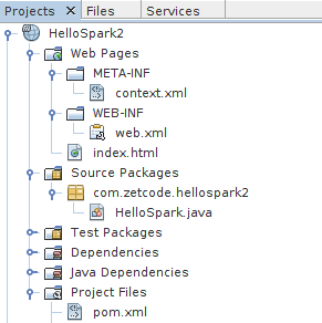 NetBeans project structure