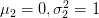 \mu_2=0,\sigma_2^2=1