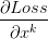 \frac{\partial Loss}{\partial x^k}