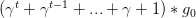 (\gamma^t + \gamma^{t-1} + ... + \gamma + 1)*g_0