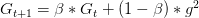 G_{t+1}=\beta*G_{t}+(1-\beta)*g^2