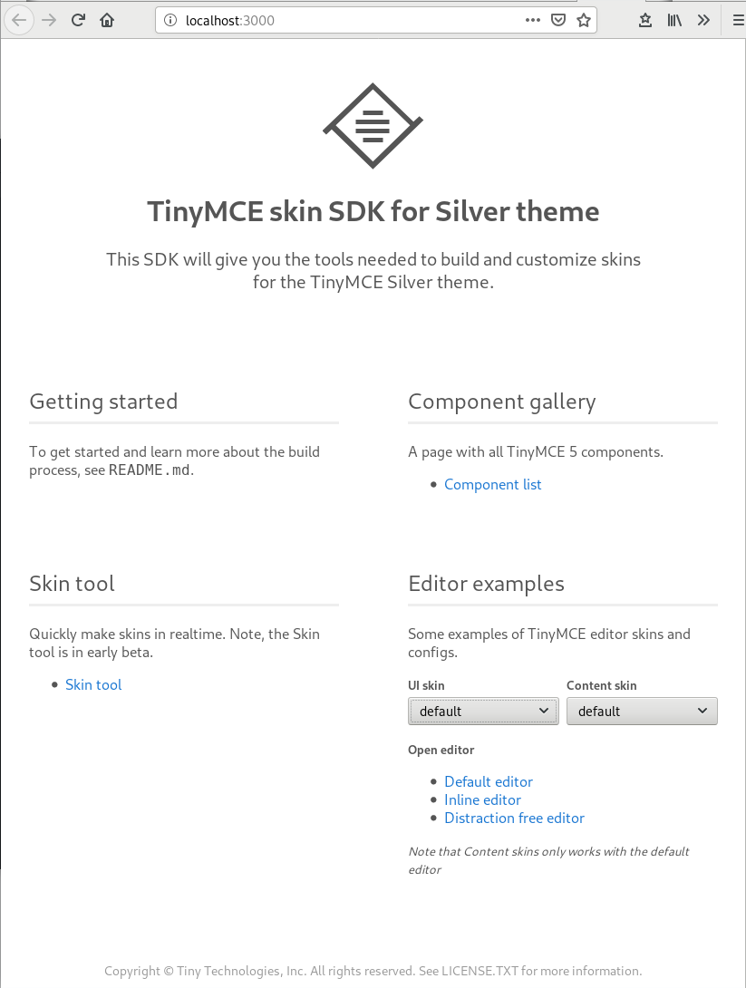 **TinyMCE skin SDK for Silver theme**