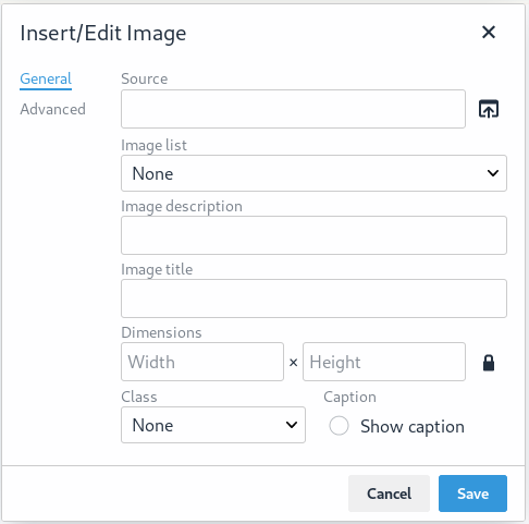 Insert/Edit images